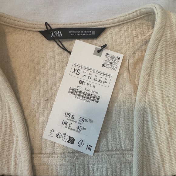 Zara Cream and Black Blazer with Tassel Details - Picture 7 of 8